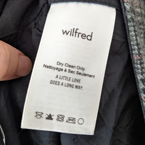 Wilfred - "Claudette Green Check" Wrap Plaid Skirt Size 0 - Picture 2 of 4